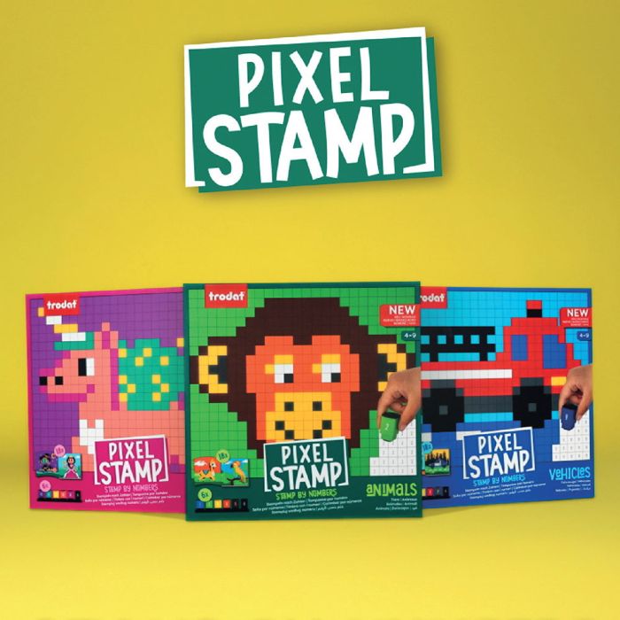 Pixel Stamp Tiere, Fahrzeuge und Fabelwesen