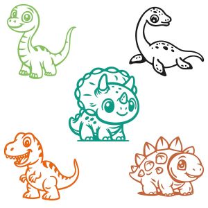 Dino Stempel Abdrücke