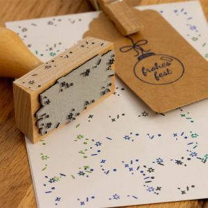 Weihnachtsstempel Glitzer Rahmen mit Anwendung