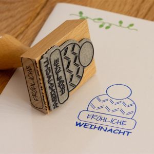 Weihnachtsstempel Mütze Fröhliche Weihnachten mit Anwendung