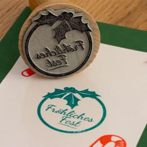 Weihnachtsstempel Mistelzweig Fröhliches Fest mit Anwendung