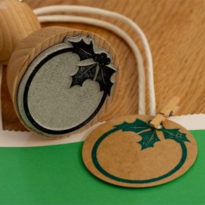 Weihnachtsstempel Mistelzweig Rahmen mit Anwendung