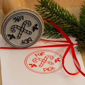 Weihnachtsstempel Zuckerstangen Für Dich mit Anwendung
