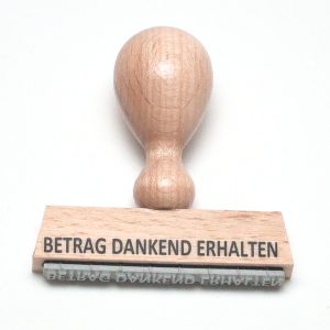 Lagerstempel Betrag dankend erhalten