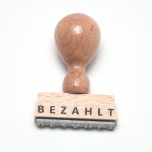 Holzstempel Bezahlt