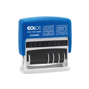 Colop Mini Info-Dater S 120/WD Wortbandstempel mit Datum und 12 Texten