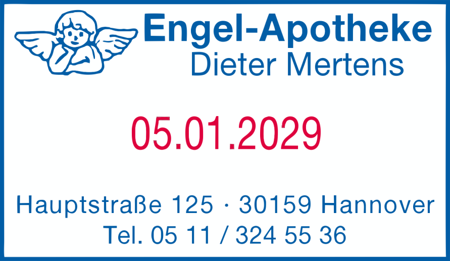 Apothekenstempelabdruck der Engel-Apotheke in Hannover