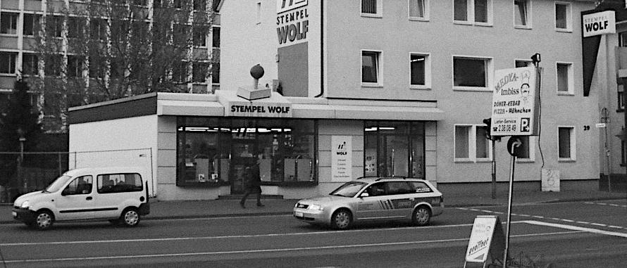Die Stempelfabrik Stempel-Wolf in der Frankfurter Straße in Siegen