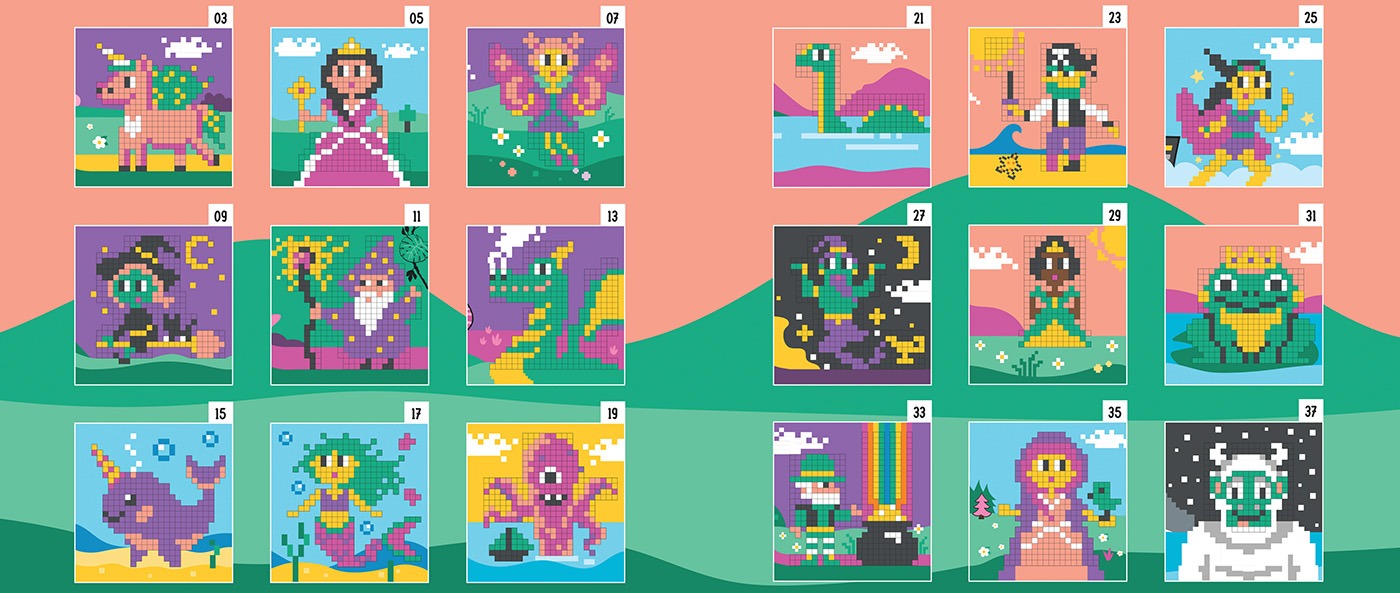 Pixel Stamp Fabelwesen von Stempel-WOLF