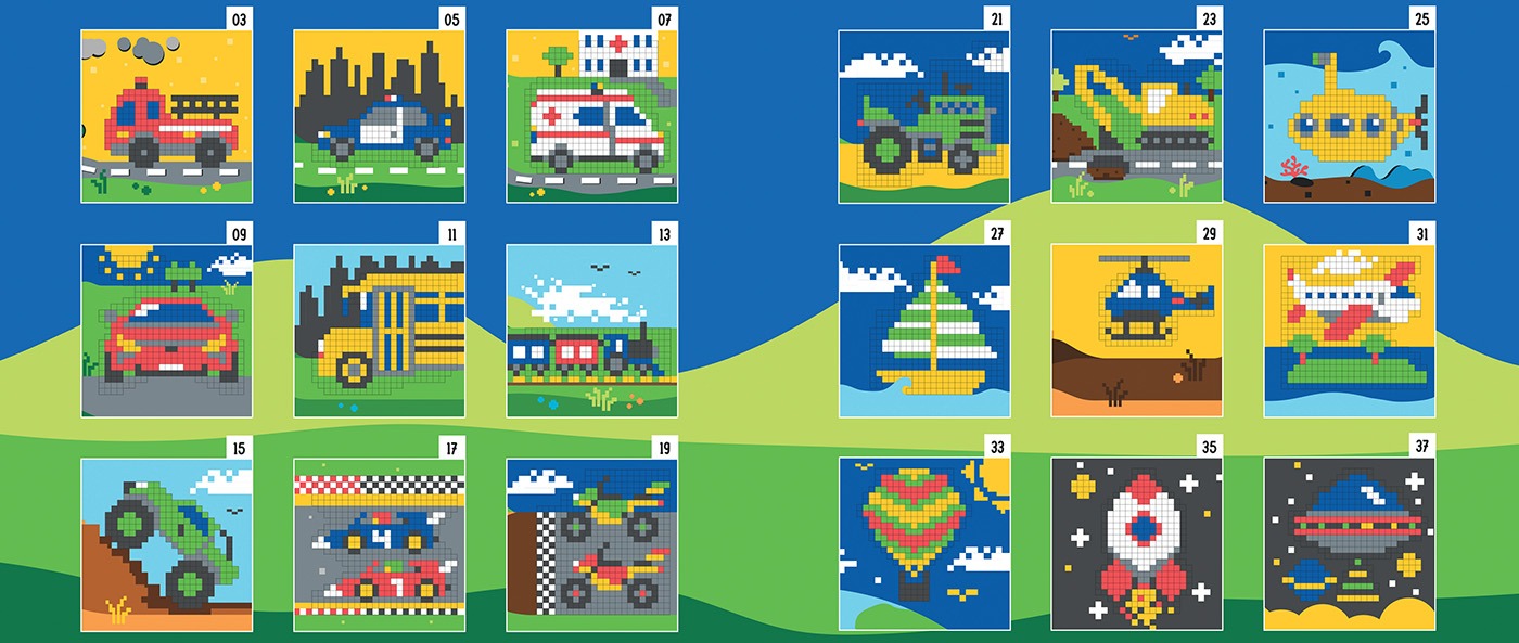 Pixel Stamp Fahrzeuge von Stempel-WOLF