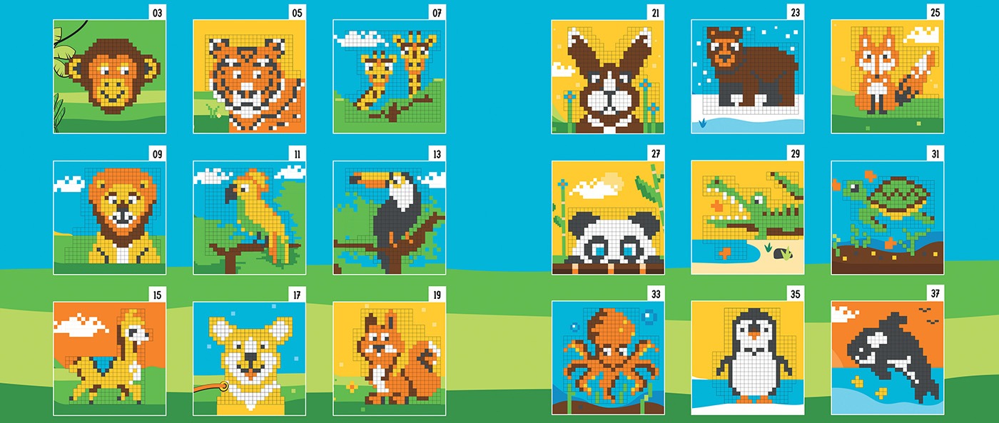 Pixel Stamp Tiere von Stempel-WOLF